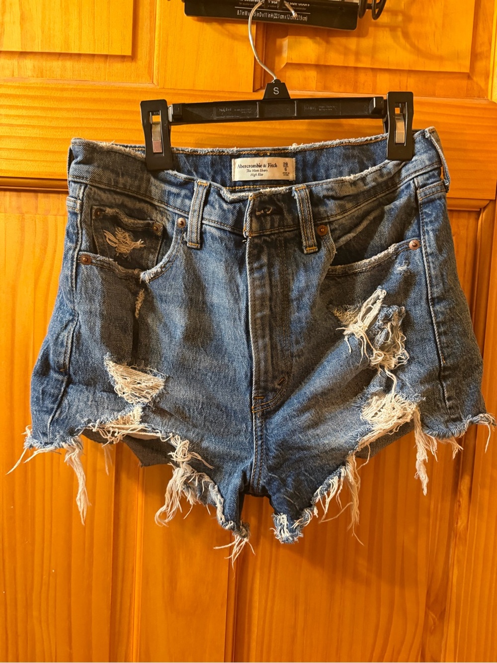 Abercrombie & Fitch Women's Distressed High-Rise Mom Shorts